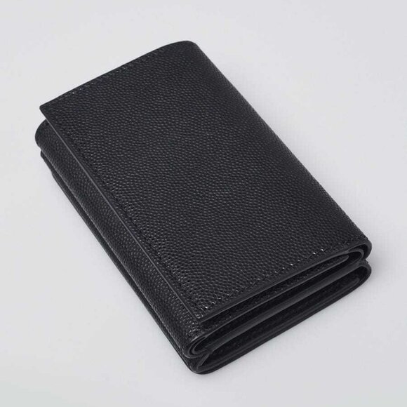Burberry Black Pebbled Leather Lark TB Compact Wallet - Picture 3 of 11